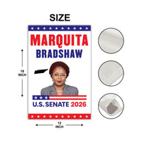 Marquita Bradshaw For Tennessee Senate 2026 Garden Flag, Double Sided, 2026 Senate Flag, Elections Flag, Race Red White & Blue Flag