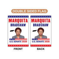 Marquita Bradshaw For Tennessee Senate 2026 Garden Flag, Double Sided, 2026 Senate Flag, Elections Flag, Race Red White & Blue Flag