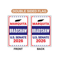 Marquita Bradshaw For Tennessee Senate 2026 Garden Flag, Double Sided, 2026 Senate Flag, Elections Flag, Race Red White & Blue Flag