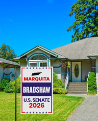 Marquita Bradshaw For Tennessee Senate 2026 Garden Flag, Double Sided, 2026 Senate Flag, Elections Flag, Race Red White & Blue Flag