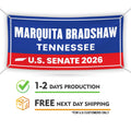 Marquita Bradshaw For Tennessee U.S. Senate Banner Sign, 13 oz Waterproof US Senate Election 2026, Vinyl Banner With Metal Grommets