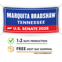 Marquita Bradshaw For Tennessee U.S. Senate Banner Sign, 13 oz Waterproof US Senate Election 2026, Vinyl Banner With Metal Grommets