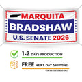 Marquita Bradshaw For Tennessee U.S. Senate Banner Sign, 13 oz Waterproof US Senate Election 2026, Vinyl Banner With Metal Grommets