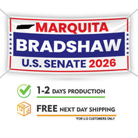 Marquita Bradshaw For Tennessee U.S. Senate Banner Sign, 13 oz Waterproof US Senate Election 2026, Vinyl Banner With Metal Grommets