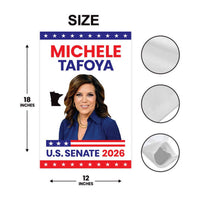 Michele Tafoya For Minnesota Senate 2026 Garden Flag, Double Sided, 2026 Senate Flag, Elections Flag, Race Red White & Blue Flag