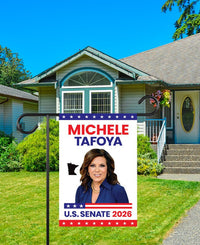 Michele Tafoya For Minnesota Senate 2026 Garden Flag, Double Sided, 2026 Senate Flag, Elections Flag, Race Red White & Blue Flag