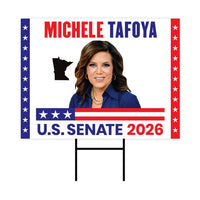 Michele Tafoya For Minnesota Senate 2026 Yard Sign, Corrugated Plastic Senate Elections Race Red White Blue Yard Sign with Metal H-Stake