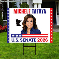 Michele Tafoya For Minnesota Senate 2026 Yard Sign, Corrugated Plastic Senate Elections Race Red White Blue Yard Sign with Metal H-Stake