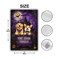 Personalized Halloween Dog Garden Flag, 12x18 Double Sided Yard Flag, Custom Pet Photo Decor, Spooky Outdoor Porch Decor, Pet Lover Gift