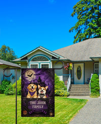 Personalized Halloween Dog Garden Flag, 12x18 Double Sided Yard Flag, Custom Pet Photo Decor, Spooky Outdoor Porch Decor, Pet Lover Gift