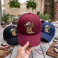 Cowboy Boots and Flowers Embroidered Hat, Western Floral Cowgirl Cap, Soft Chino Twill Cap, Western Country Cowgirl Gift, Gift for Her