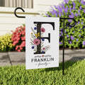 Personalized Monogram Garden Flag, 12x18 Double Sided Yard Flag, Floral Family Last Name Sign, Front Porch Decor, Housewarming Gift