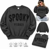 Custom Halloween Puff Print Sweatshirt, Spooky Vibes Shirt, Raised 3D Fall Crewneck, Personalized Puff Hoodie, Spooky Season Custom Gift