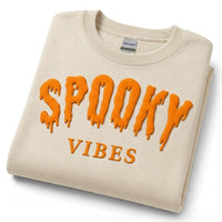 Custom Halloween Puff Print Sweatshirt, Spooky Vibes Shirt, Raised 3D Fall Crewneck, Personalized Puff Hoodie, Spooky Season Custom Gift