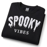 Custom Halloween Puff Print Sweatshirt, Spooky Vibes Shirt, Raised 3D Fall Crewneck, Personalized Puff Hoodie, Spooky Season Custom Gift