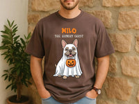 Personalized Pet Halloween Shirt, Custom Pet Photo Ghost Tee, Hungry Ghost Top, Spooky Dog Mom Shirt, Halloween Gift for Animal Lover