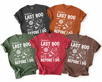 Personalized Spooky Bride Tee, Custom Last Boo Before I Do Shirt, Bachelorette Outfit, Halloween Booze Cruise Shirt, Bachelorette Gift