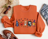 Halloween Teacher Sweatshirt, Spooky School Supplies Tee, Funny Classroom Life Graphic Shirt, Halloween Party Tee, Teacher Appreciation Gift