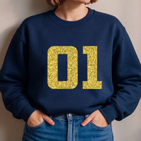 Custom Glitter Football Number Shirt, Personalized Game Day Sports Tee, Varsity Number Sweatshirt, Mascot Spirit Top, Custom Team Gift