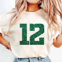 Custom Glitter Football Number Shirt, Personalized Game Day Sports Tee, Varsity Number Sweatshirt, Mascot Spirit Top, Custom Team Gift