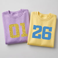 Custom Glitter Football Number Sweatshirt, Personalized Game Day Sports Tee, Varsity Number Shirt, Mascot Spirit Top, Custom Team Gift
