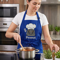 Custom Pet Portrait Embroidered Apron, Personalized Name Cooking Apron, Pet Lover Chef Apron, Full-Length Kitchen Apron, Personalized Gift