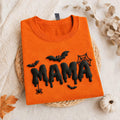 Personalized Spooky Mama Puff Print Shirt, Halloween Mama Sweatshirt, Raised 3D Fall Tee, Custom Puff Sweatshirt, Mom Statement Shirt
