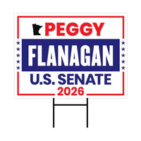 Peggy Flanagan For Minnesota Senate 2026 Yard Sign, Corrugated Plastic Senate Elections Race Red White Blue Yard Sign with Metal H-Stake