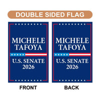 Michele Tafoya For Minnesota Senate 2026 Garden Flag, Double Sided, 2026 Senate Flag, Elections Flag, Race Red White & Blue Flag