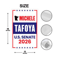 Michele Tafoya For Minnesota Senate 2026 Garden Flag, Double Sided, 2026 Senate Flag, Elections Flag, Race Red White & Blue Flag