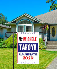 Michele Tafoya For Minnesota Senate 2026 Garden Flag, Double Sided, 2026 Senate Flag, Elections Flag, Race Red White & Blue Flag