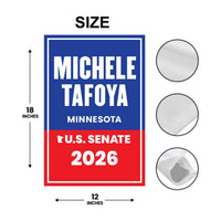 Michele Tafoya For Minnesota Senate 2026 Garden Flag, Double Sided, 2026 Senate Flag, Elections Flag, Race Red White & Blue Flag