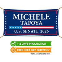 Michele Tafoya For Minnesota U.S. Senate Banner Sign, 13 oz Waterproof US Senate Election 2026 Vinyl Banner With Metal Grommets