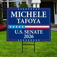 Michele Tafoya For Minnesota Senate 2026 Yard Sign, Corrugated Plastic Senate Elections Race Red White Blue Yard Sign with Metal H-Stake