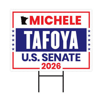 Michele Tafoya For Minnesota Senate 2026 Yard Sign, Corrugated Plastic Senate Elections Race Red White Blue Yard Sign with Metal H-Stake