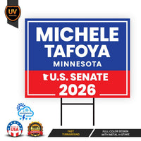 Michele Tafoya For Minnesota Senate 2026 Yard Sign, Corrugated Plastic Senate Elections Race Red White Blue Yard Sign with Metal H-Stake