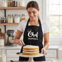 Personalized Logo Chef Apron, Custom Name Cooking Apron with Pockets, Professional Chef Apron, Restaurant Staff Uniform, Culinary Gift