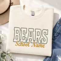 Custom Mascot Embroidered Sweatshirt, Personalized Team Hoodie, Custom Mascot Name Shirt, School Spirit Crewneck, Back to School Gift