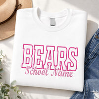 Custom Mascot Embroidered Sweatshirt, Personalized Team Hoodie, Custom Mascot Name Shirt, School Spirit Crewneck, Back to School Gift