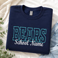 Custom Mascot Embroidered Sweatshirt, Personalized Team Hoodie, Custom Mascot Name Shirt, School Spirit Crewneck, Back to School Gift