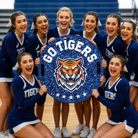 Custom Cheer Signs for School Spirit, Personalized Cheerleading Rally Signs with Handle, Pep Rally Sports Team Chant & Game Day Support Sign