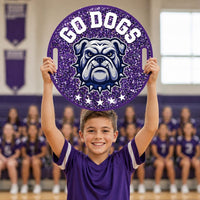 Custom Cheer Signs for School Spirit, Personalized Cheerleading Rally Signs with Handle, Pep Rally Sports Team Chant & Game Day Support Sign