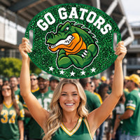 Custom Cheer Signs for School Spirit, Personalized Cheerleading Rally Signs with Handle, Pep Rally Sports Team Chant & Game Day Support Sign