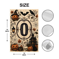 Personalized Halloween Monogram Garden Flag, 12x18 Double Sided Yard Flag, Spooky Porch Decor, Custom Initial Outdoor Sign, Halloween Gift