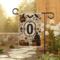 Personalized Halloween Monogram Garden Flag, 12x18 Double Sided Yard Flag, Spooky Porch Decor, Custom Initial Outdoor Sign, Halloween Gift