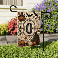 Personalized Halloween Monogram Garden Flag, 12x18 Double Sided Yard Flag, Spooky Porch Decor, Custom Initial Outdoor Sign, Halloween Gift