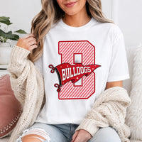 Personalized School Mascot Shirt, Custom Team Name Varsity Tee, Gingham Letter Game Day Top, Back to School Outfit, Gift for Teacher