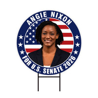 Angie Nixon For Florida Senate Yard Sign - Coroplast 2026 Senate Elections Race Red White & Blue Yard Sign with Metal H-Stake