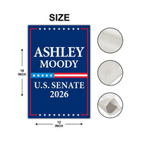 Ashley Moody For Florida Senate 2026 Garden Flag, Double Sided, 2026 Senate Flag, Republic, Elections Flag, Race Red White & Blue Flag