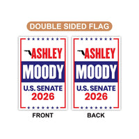 Ashley Moody For Florida Senate 2026 Garden Flag, Double Sided, 2026 Senate Flag, Republic, Elections Flag, Race Red White & Blue Flag